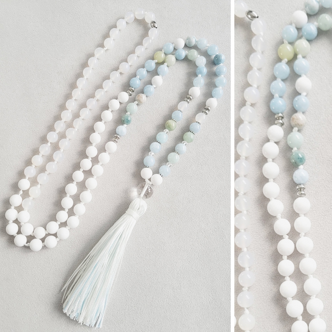 Collier mala Aigue-marine