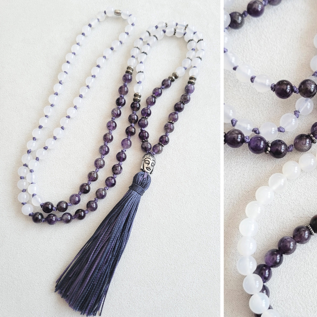 Petit Mala Améthyste et Agate claire