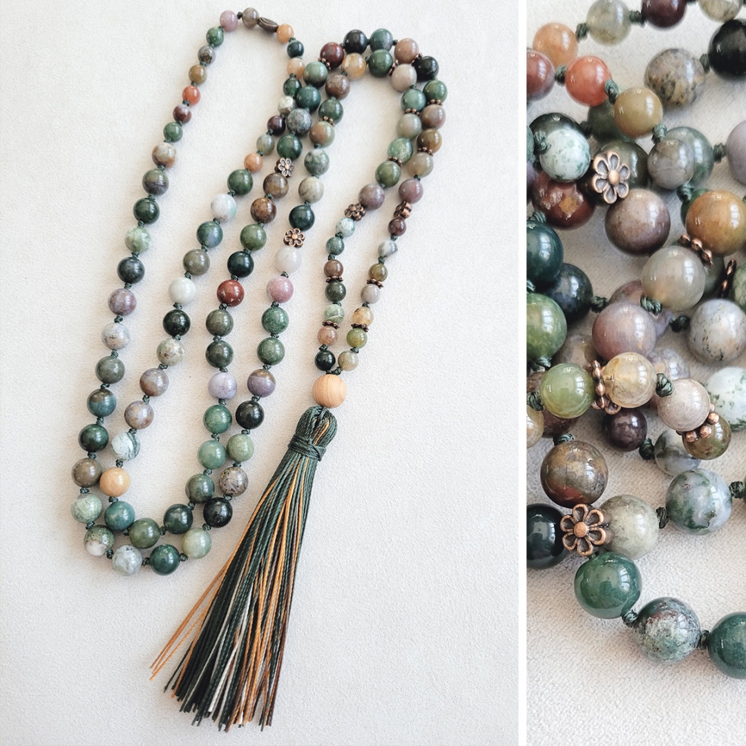 Collier Mala Fancy jasper