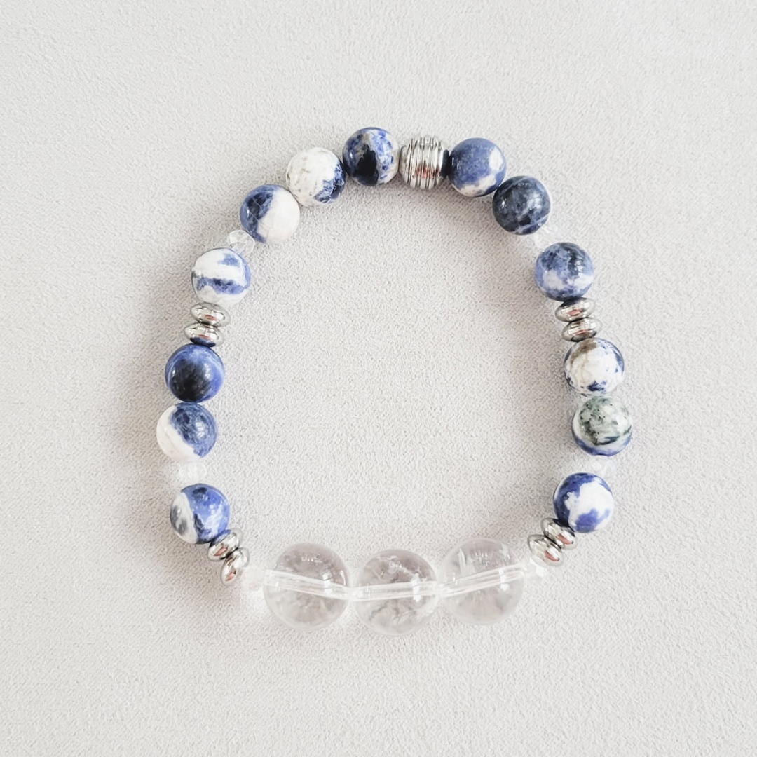 Sodalite deux tons et Quartz claire