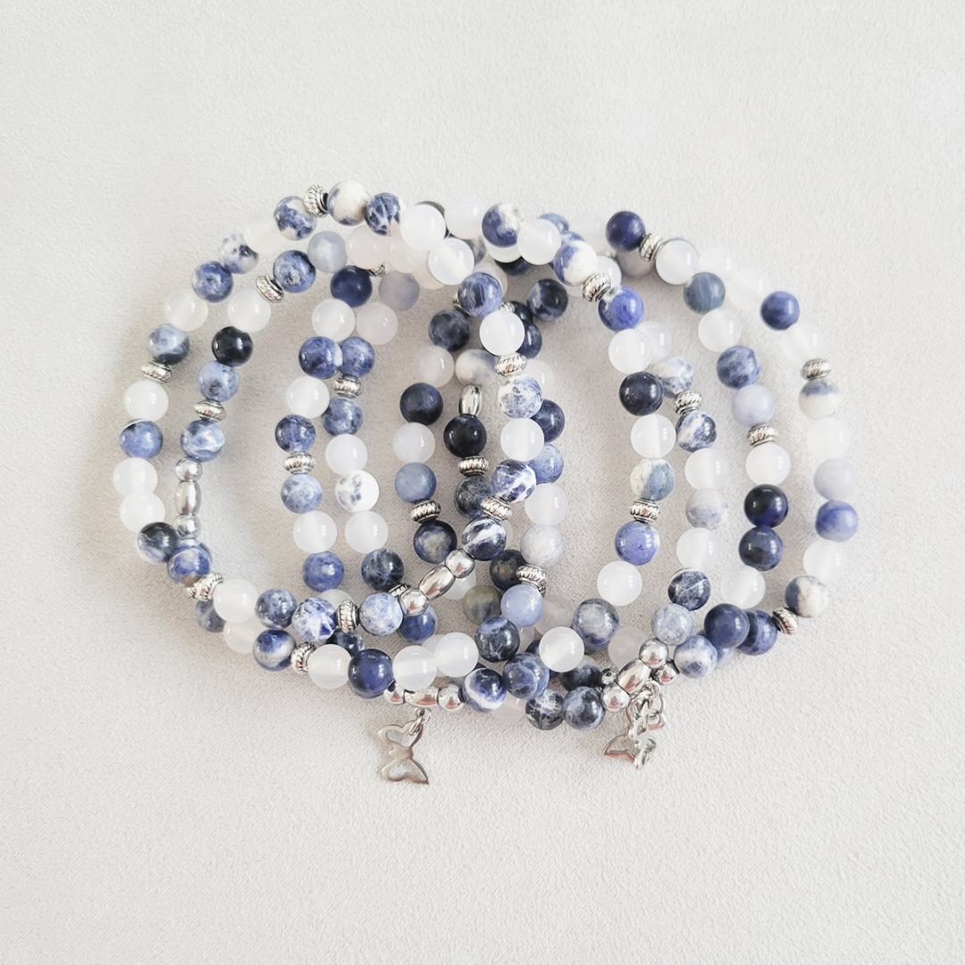 Bleu Jeans Sodalite et Agate claire