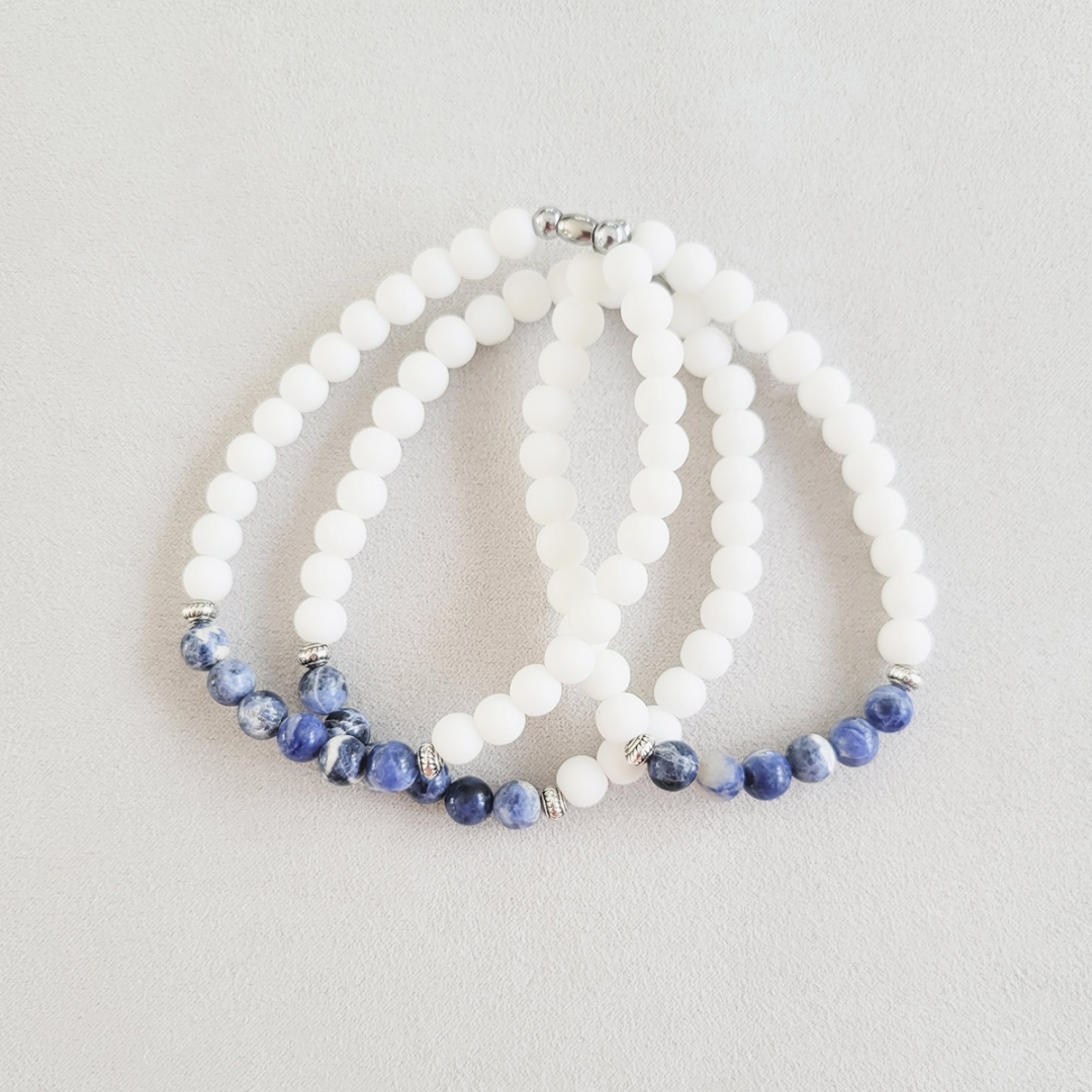 Sodalite et Jade blanc