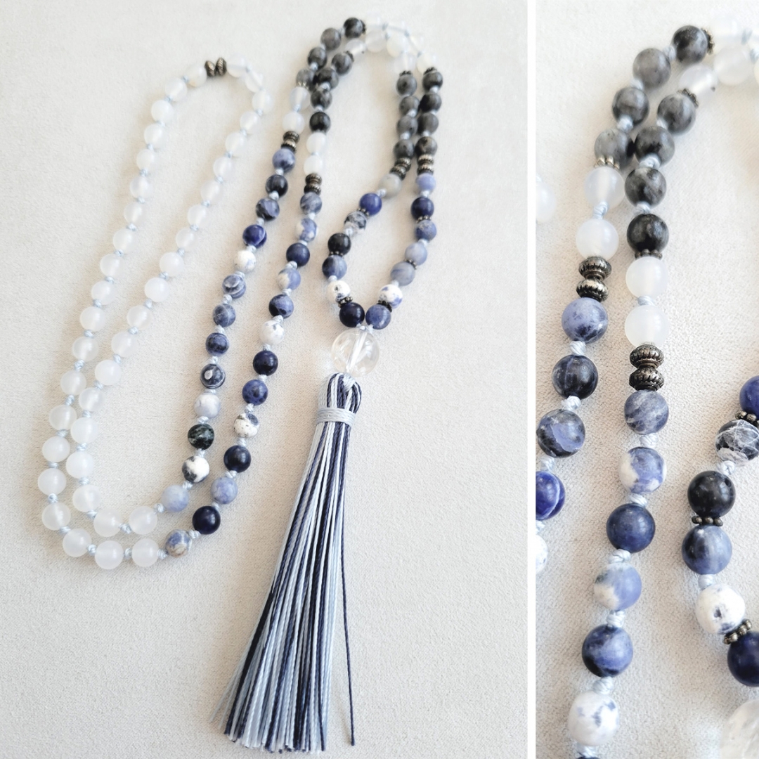 Duo Sodalite et Agate claire